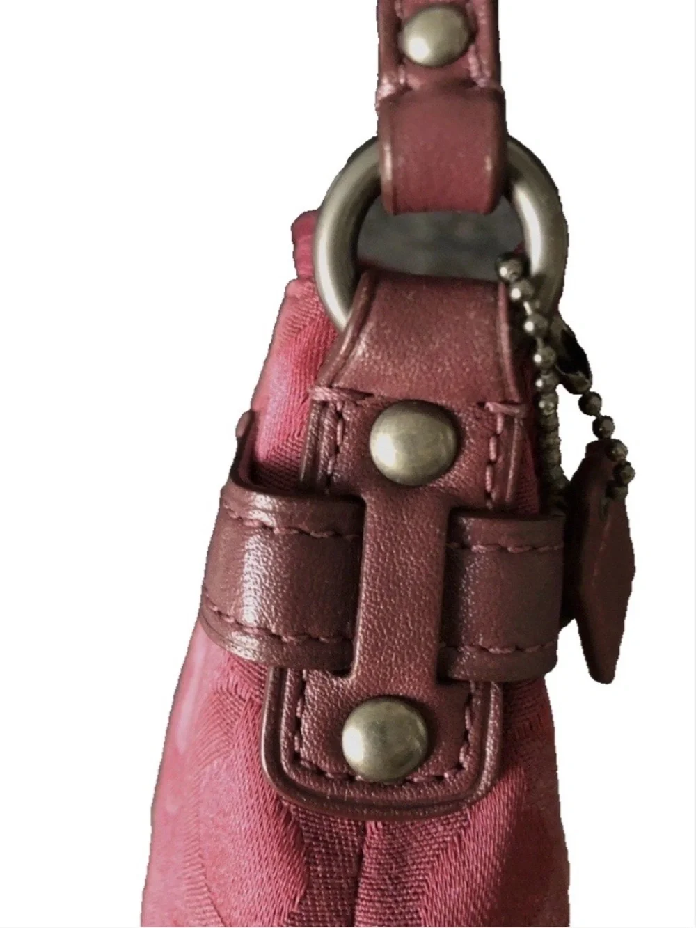 VTG Coach Y2K 90s Burgundy Canvas Mini Shoulder Bag Purse Handbag